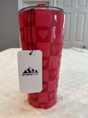 HydraPeak Pink Heart Checker Stainless Tumbler